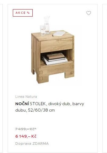 NOČNÍ STOLEK, divoký dub