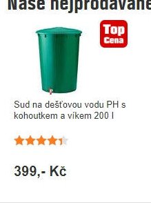 Sud na dešťovou vodu PH s kohoutkem a víkem 200 l