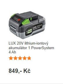 LUX 20V lithium-iontový akumulátor 1 PowerSystem 4 Ah