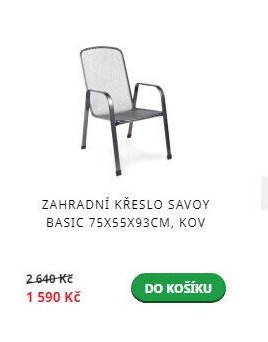 Zahradní křeslo SAVOY BASIC 75X55X93CM, KOV