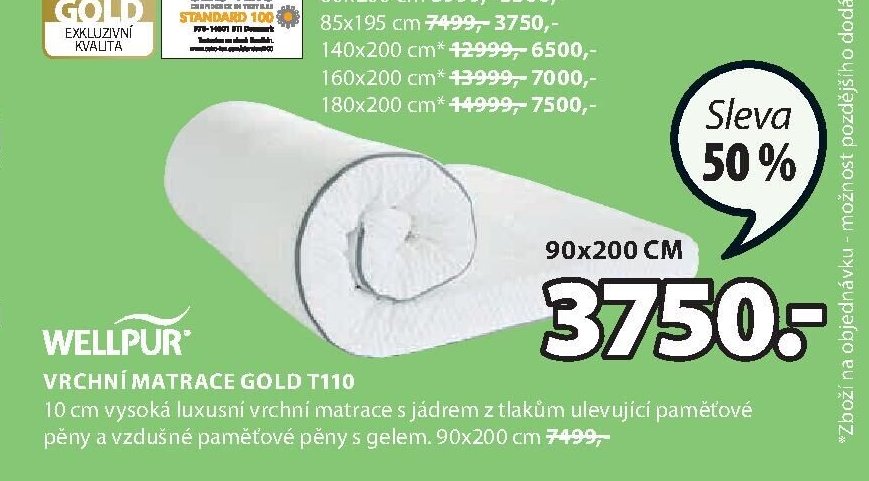 Vrchní matrace GOLD T110