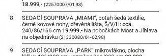 SEDACÍ SOUPRAVA „MIAMI“, potah šedá textilie, černé kovové nohy, dřevěná lišta, Š/V/H: cca 240/86/166 cm