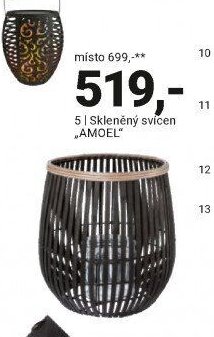 Skleněný svícen AMOEL