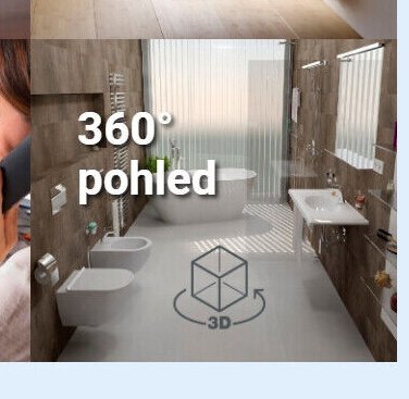 360 stupňový pohled na koupelnu