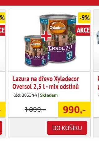 Lazura na dřevo Xyladecor Oversol 2,5 l - mix odstínů