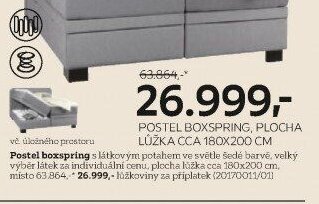 Postel boxspring, plocha lůžka cca 180x200 cm