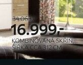 Kombinovaná skříň, šířka cca 312 cm