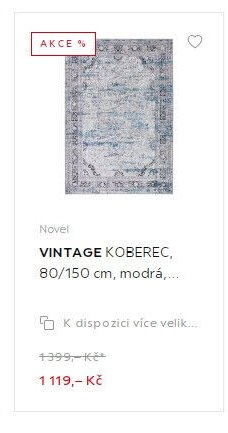VINTAGE KOBEREC, 80/150 cm, modrá