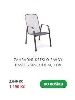 Zahradní křeslo Savoy Basic 75x55x93cm, kov