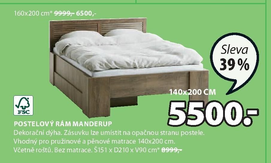 Postelový rám MANDERUP