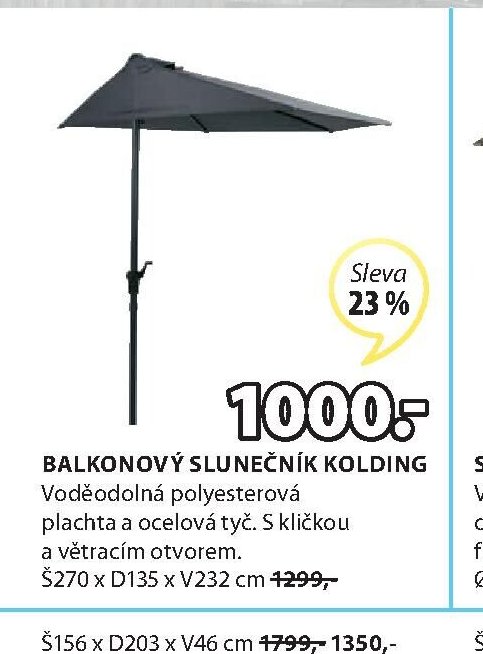 BALKONOVÝ SLUNEČNÍK KOLDING