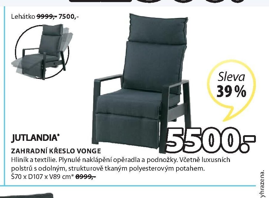 JUTLANDIA ZAHRADNÍ KŘESLO VONGE