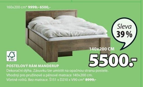 Postelový rám MANDERUP