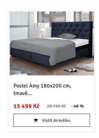 Postel Amy 180x200 cm, tmavě...
