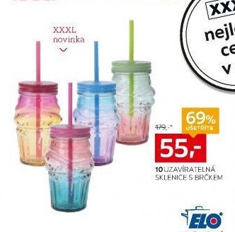 Uzavíratelné sklenice s brčkem