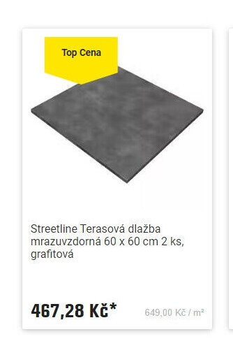 Streetline Terasová dlažba mrazuvzdorná 60 x 60 cm 2 ks, grafitová