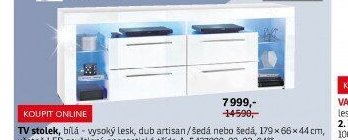 TV stolek, bílá - vysoký lesk