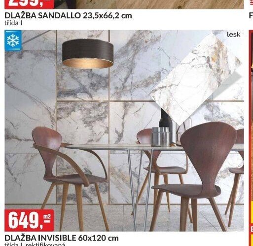 DLAŽBA INVISIBLE 60x120 cm třída I, rektifikovaná