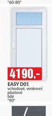 EASY D01 vchodové, venkovní plastové bílé 