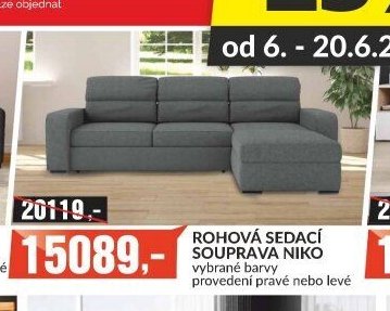 ROHOVÁ SEDACÍ SOUPRAVA NIKO