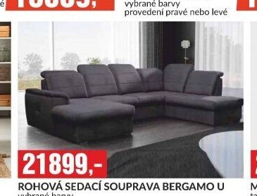 ROHOVÁ SEDACÍ SOUPRAVA BERGAMO U