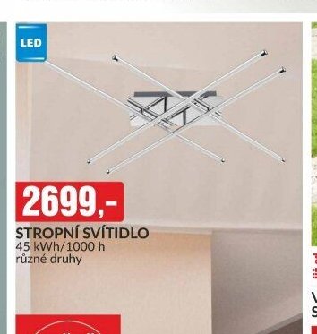 STROPNÍ SVÍTIDLO 45 kWh/1000 h různé druhy