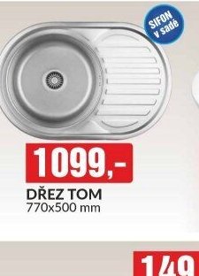 DŘEZ TOM 770x500 mm