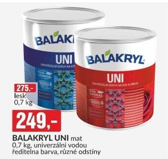 BALAKRYL UNI mat 0,7 kg, univerzální vodou ředitelná barva, různé odstíny