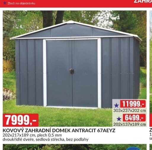 KOVOVÝ ZAHRADNÍ DOMEK ANTRACIT 67AEYZ