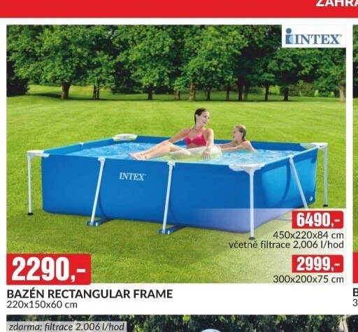 BAZÉN RECTANGULAR FRAME 220x150x60 cm