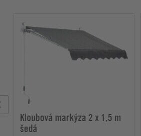 Kloubová markýza 2 x 1,5 m šedá