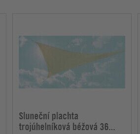 Sluneční plachta trojúhelníková béžová 36...