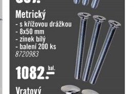 Metrické šrouby 8x50 mm (200 ks)