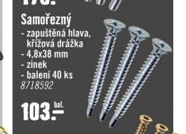 Samořezné šrouby 4,8x38 mm