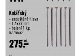 Kolářský hřebíky 1,4x32 mm