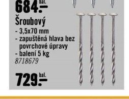 Šroubovky 3,5x70 mm