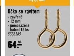 Očko se závitem 12 mm
