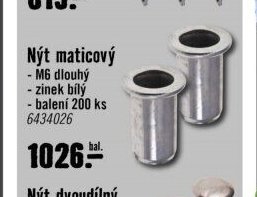 Nýt maticový M6