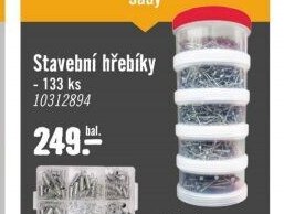 Stavební hřebíky 133 ks