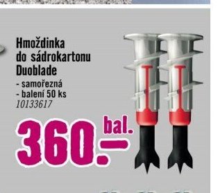 Hmoždinka do sádrokartonu Duoblade