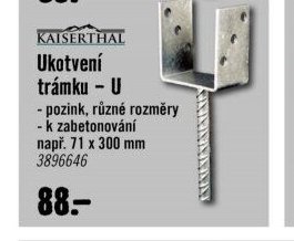 KAISERTHAL Ukotvení trámku - U