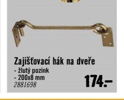 Zajišťovací hák na dveře
