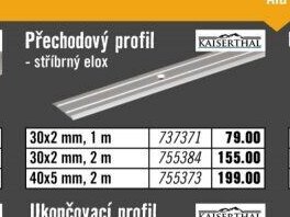 Přechodový profil stříbrný elox