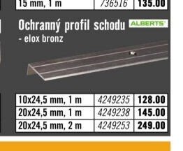Ochranný profil schodu elox bronz