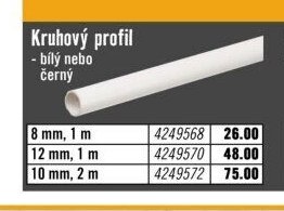 Kruhový profil bílý nebo černý