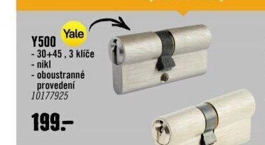 Yale Y500 30+45, 3 klíče