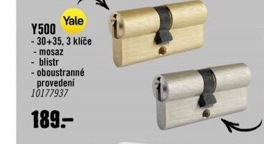Yale Y500 30+35, 3 klíče