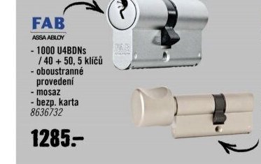 FAB 1000 U4BDNs / 40 + 50, 5 klíčů