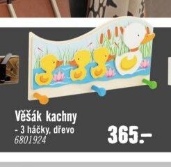 Věšák kachny - 3 háčky, dřevo