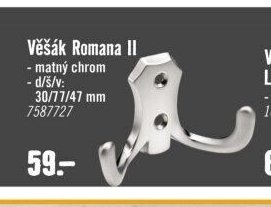 Věšák Romana II - matný chrom